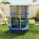 image 2 of HOMCOM 4.6FT Kids Trampoline with Safety Enclosure for Ages 3-10 Years | Blue | Blue