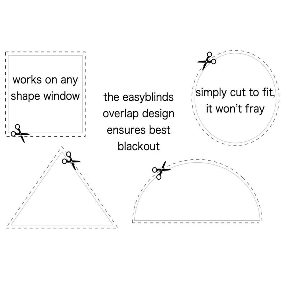 image 1 of Easyblinds easynight premium blackout blind, White, complete blackout, self-adhesive attachments, cut to size,shape up to 100x135cm | White | White | Not provided | 1