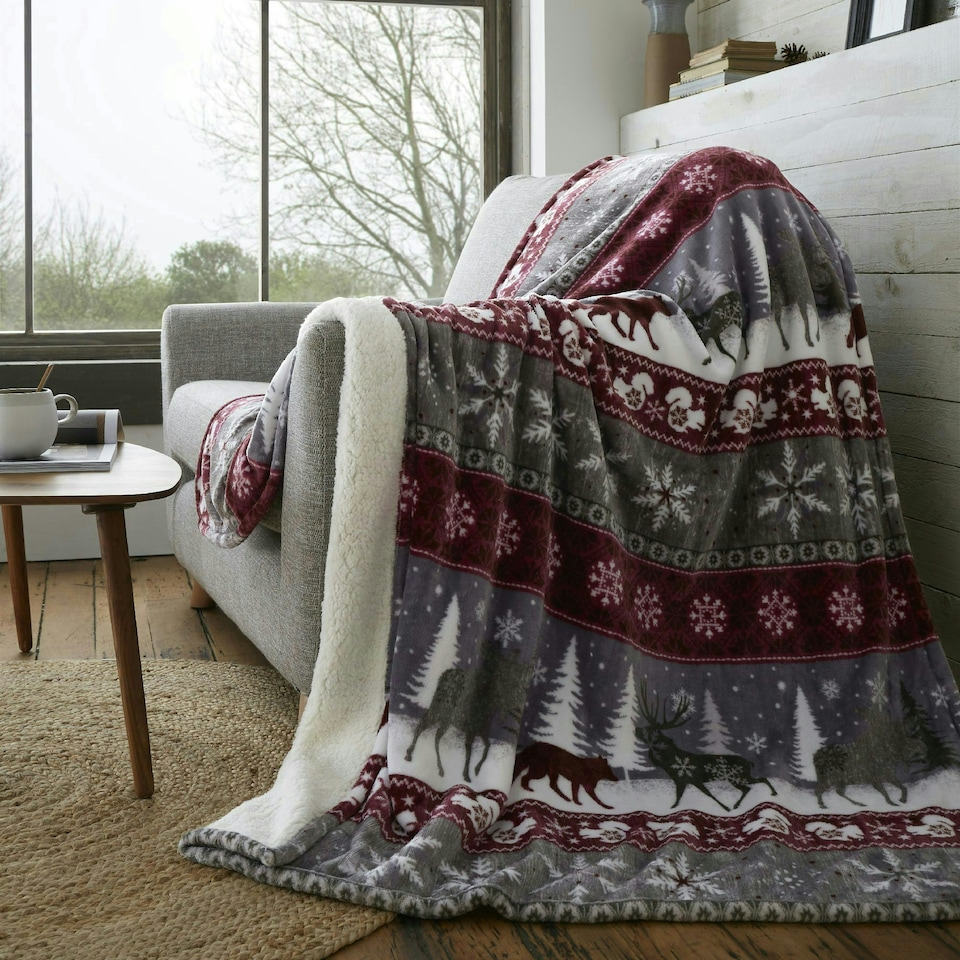 image 1 of Warm Alaska Sherpa Fleece Throw