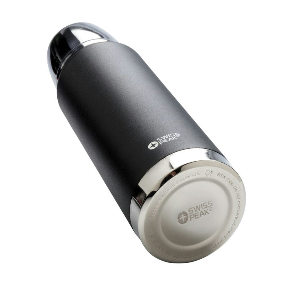 image 1 of Swiss Peak Elite Vacuum Insulated 0.5L Flask - Black - One Size