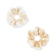 image 2 of Silver Cloud Satin Frilly Scrunchies - Buttercup Collection Yellow