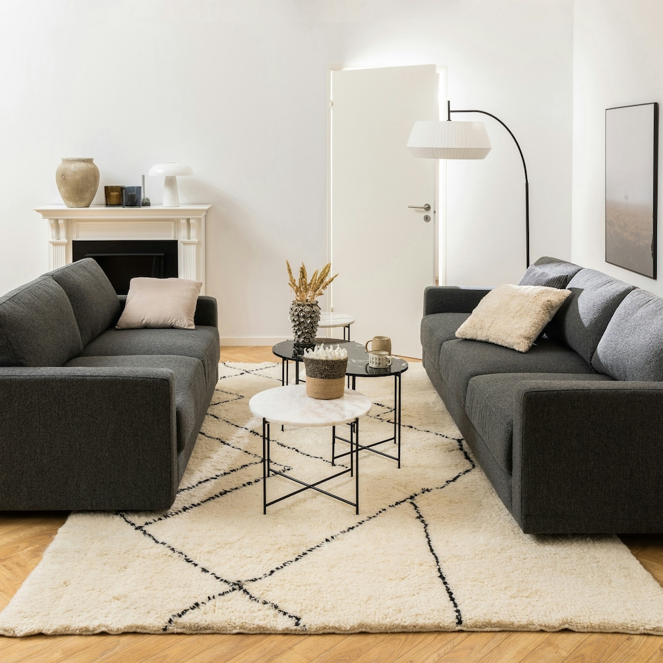image 1 of Avila Side Table with White Marble Top 42x45cm
