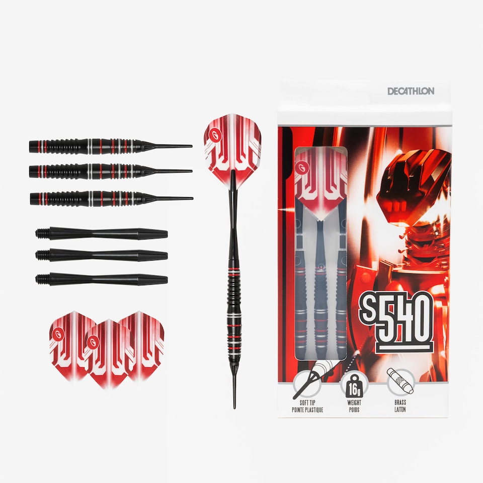 image 1 of Decathlon S540 Soft Tip Darts Tri-Pack