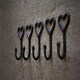 image 5 of Marco Paul  Set of 5 iron Wall Mounted Love Heart Coat Rack and Hooks Home Décor Black | One Size