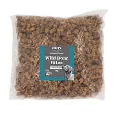 Pero Natural Dog Treats - Wild Boar Bites 1kg | Brown | 1kg | Wild Boar | 1