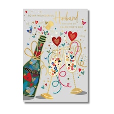 Words 'n' Wishes Valentine�s Day Card for Husband, 23.5 x 16.5 cm, Multicoloured, UK-Made, FSC Certified