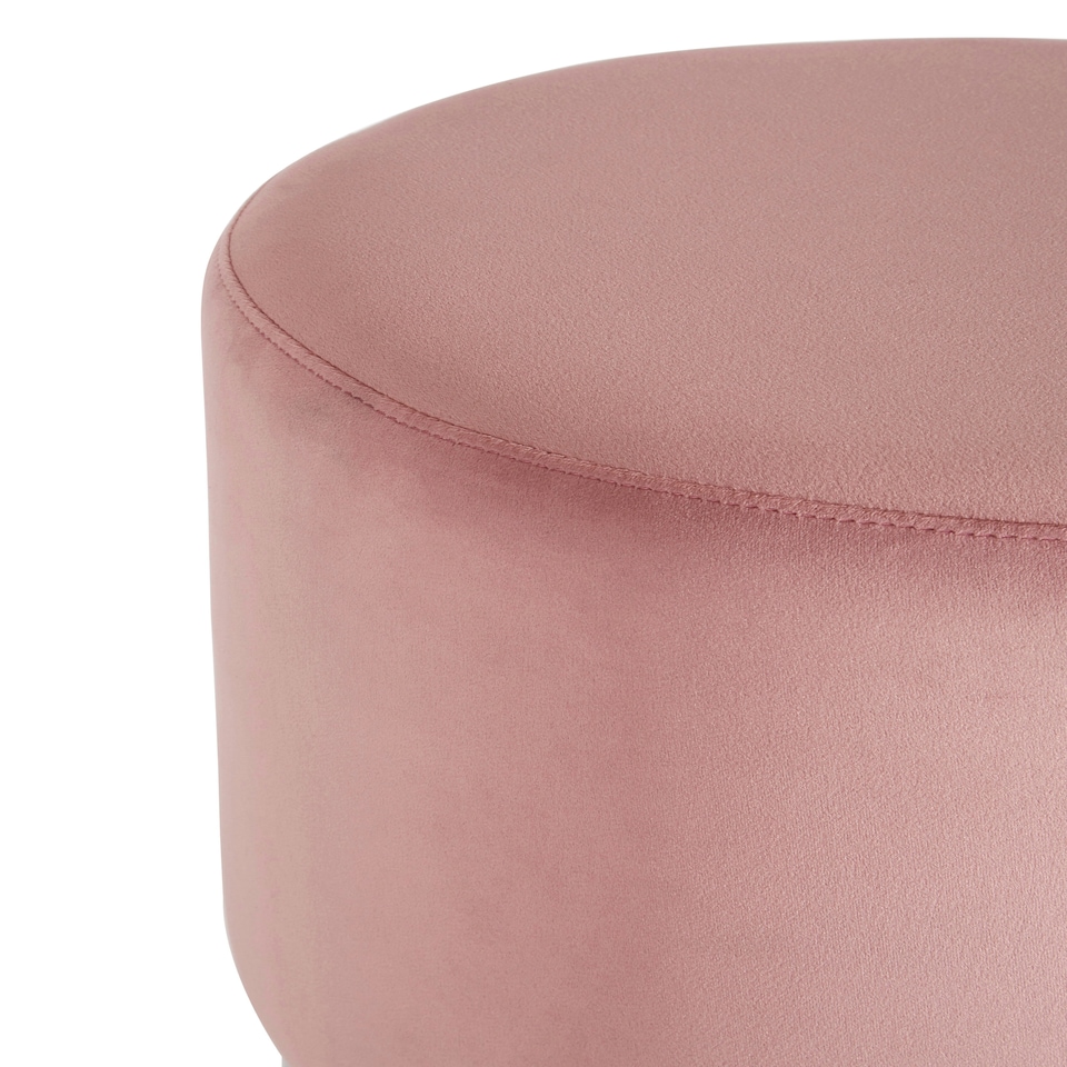 image 1 of Interiors by Premier Vogue Pink Velvet Round Stool