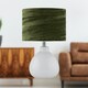 image 5 of First Choice Lighting Tuscan White Ceramic Lamp with Dark Green Crushed Velvet Shade White | Green