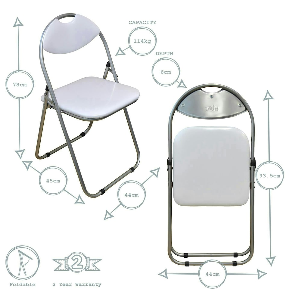image 1 of Harbour Housewares Wooden Folding Desk & Chair Set - Silver/White