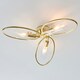 image 2 of Amari Multi Arm Glass Semi Flush Ceiling Lamp, Polished Brass Plate, Glass