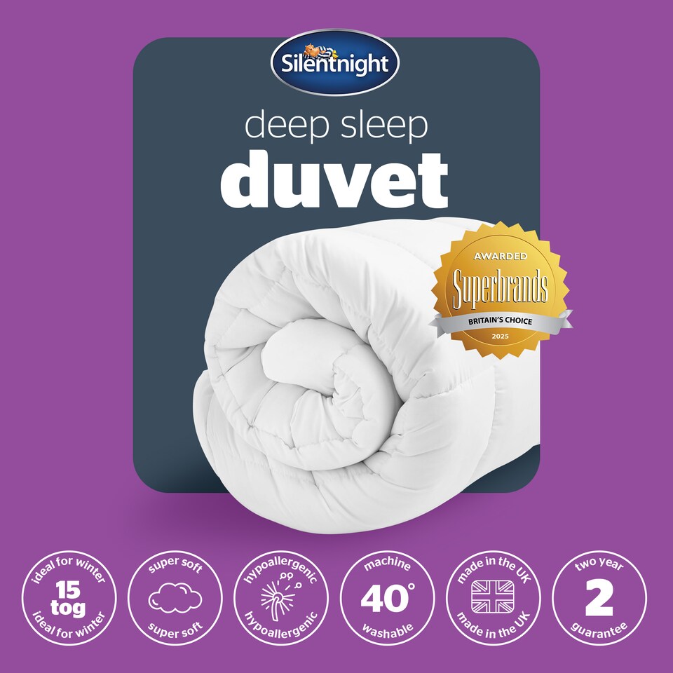 image 1 of Silentnight Deep Sleep 15 Tog Duvet | White | Double
