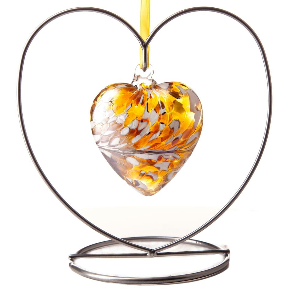 image 1 of Amelia Art Glass Hanging Friendship Birthstone Heart Ornament June