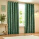 image 5 of Wylder Grantley Jacquard Emerald Eyelet Curtains 168 x 137cm