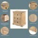 image 3 of Corona 3 Drawer Premium Bedside Table - Solid Pine Nightstand with Metal Hardware | Brown | Antique Waxed Pine | One Size | 1