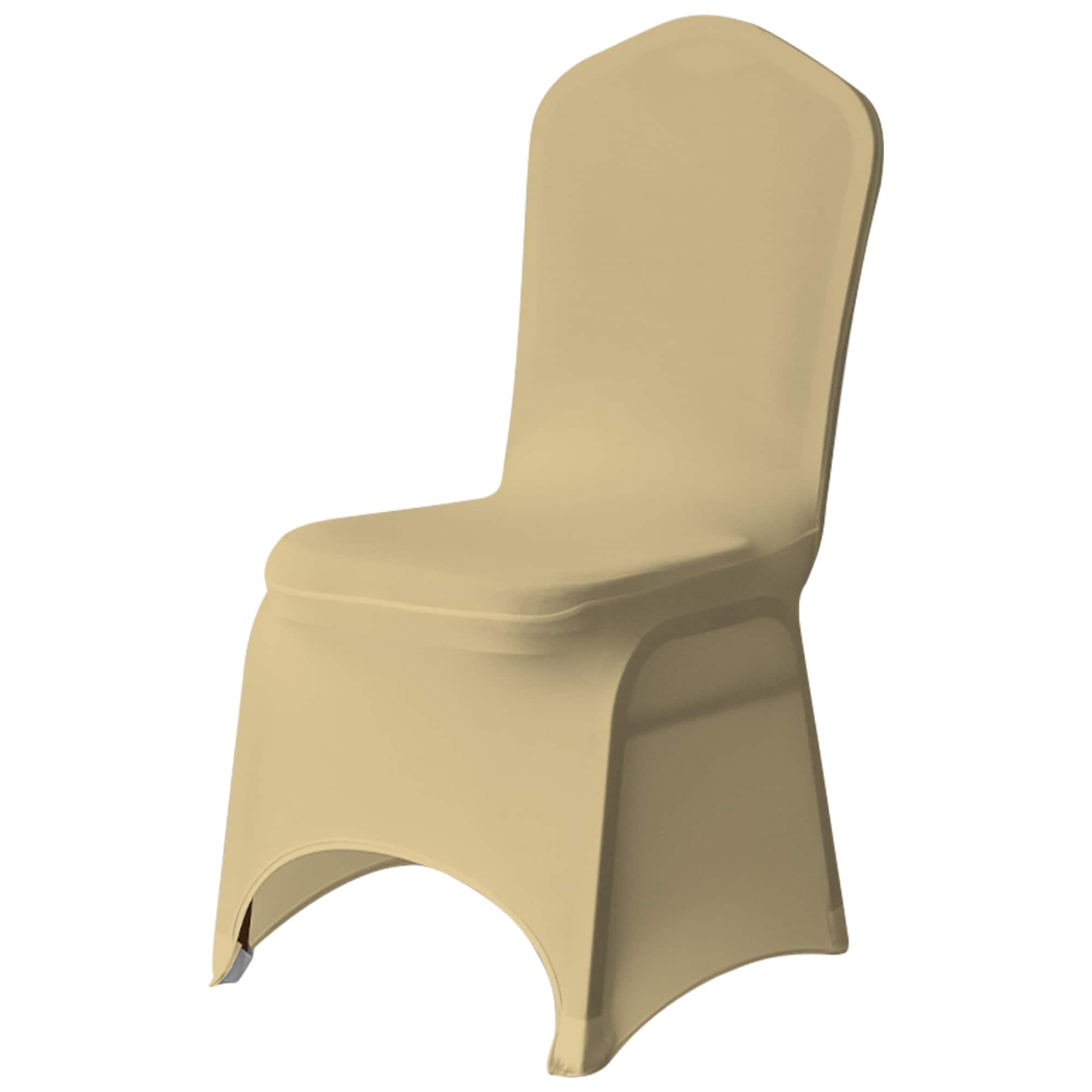 Neel Blue Spandex Arched Front Chair Covers Stretch Fabric Removable Washable Slipcovers in Bronze