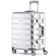 image 1 of Flight Knight Premium Travel Suitcase - 8 Wheels Built-in TSA Lock Aluminium Frame, ABS Hard Shell Carry on Check in Luggage - 100+ Airlines Approved Silver | Aluminium | Cabin Bag