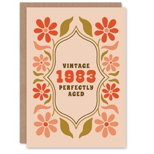 Vintage Year Floral Flowers Her Born 1983 Aged 42 Years Old 42nd Birthday Card