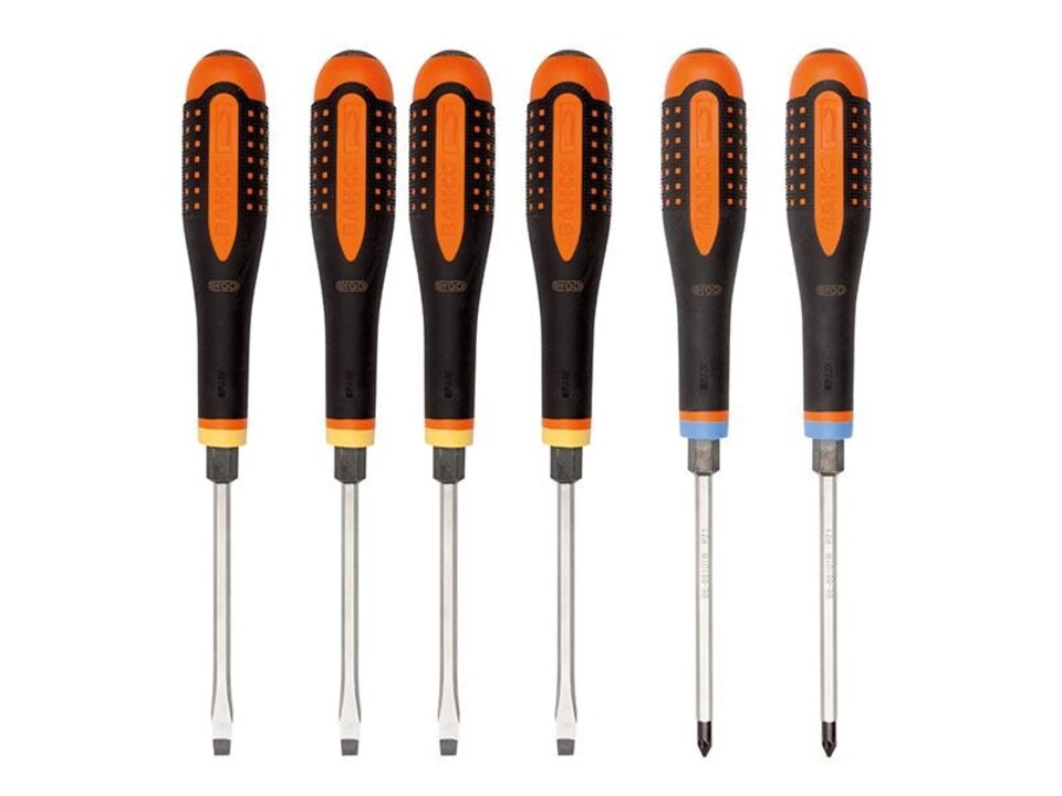 image 1 of Bahco Be-9882tb Ergo Through Blade Screwdriver Set, 6 Piece - Multi Colour - One Size