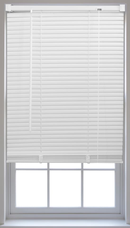 image 1 of FURNISHED Modern PVC Venetian Blinds Durable Window Blinds for Homes and Offices | White | White | (W) 115cm x (L) 210cm