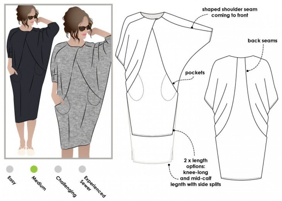 image 1 of Style Arc Hedy Dress Paper Sewing Pattern – Women’s Dress, UK Sizes 18–30, Intermediate