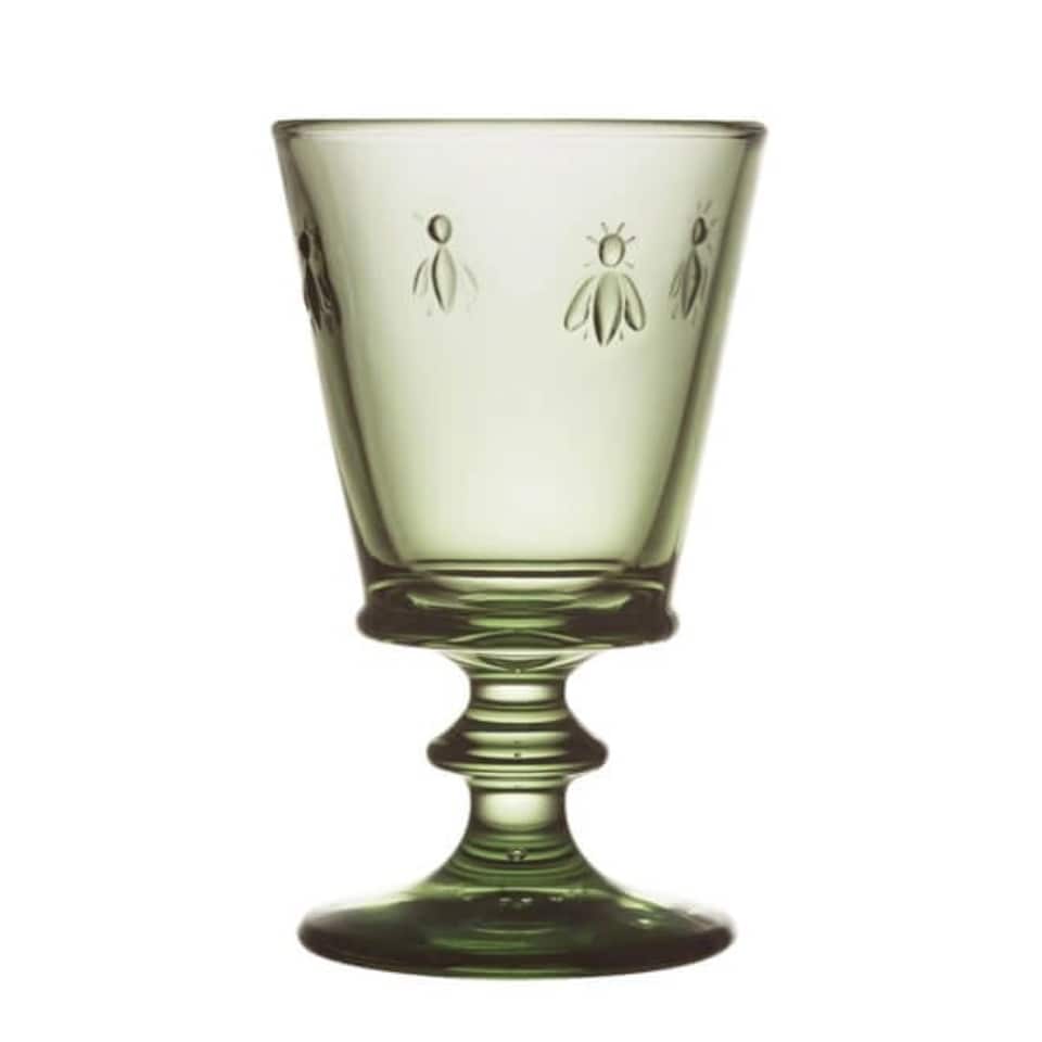 image 1 of La Rochere Bee Stemmed Wine Glass Olive Green 270ml