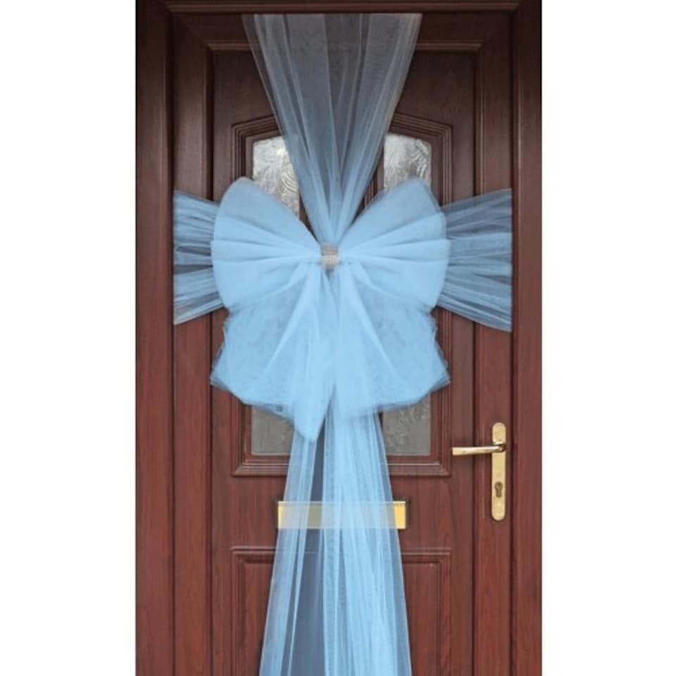 Baby Blue Deluxe Pre-Made Door Bow Decoration