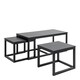 image 4 of Cornus Square Coffee Table Set in Matt Black Set of 3