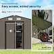 image 9 of Outsunny 9 x 6FT Galvanised Garden Storage Shed with Sliding Door, Brown