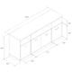 image 3 of Mercer TV Console with 4 Doors Multicolour/Black | Black | Black | One Size | 63