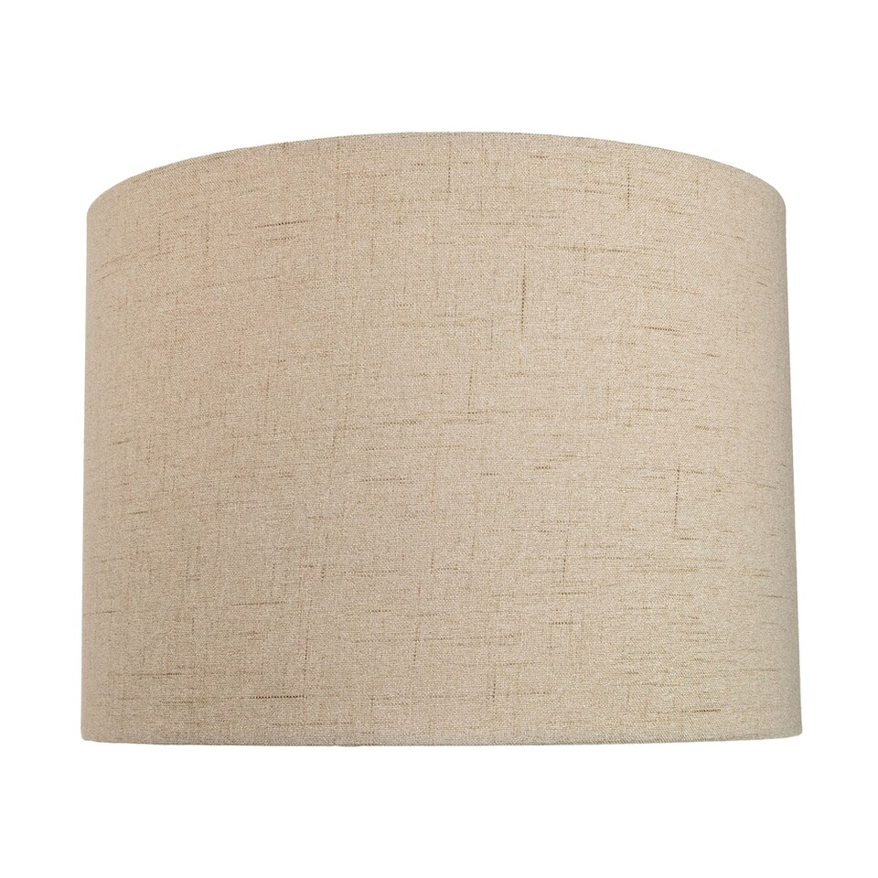 image 1 of Contemporary and Sleek Taupe Textured 10 Inch Linen Fabric Drum Lamp Shade 60w Max | Cream