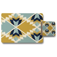Cleopatra Fan Ethnic Pattern (Placemat & Coaster Set)