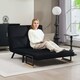 image 6 of HOMCOM Click Clack 2 Seater Sofa Bed for Living Room, Guest Room, Black 