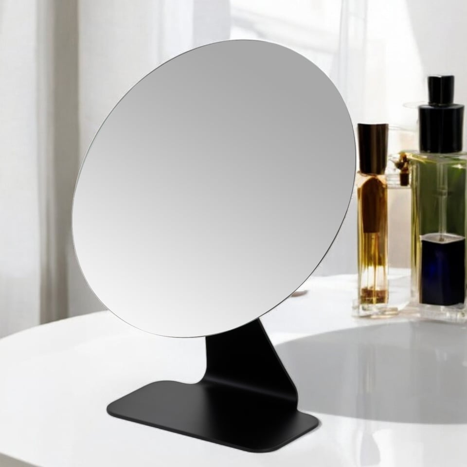 image 1 of Showerdrape Corus Black Round Vanity Mirror