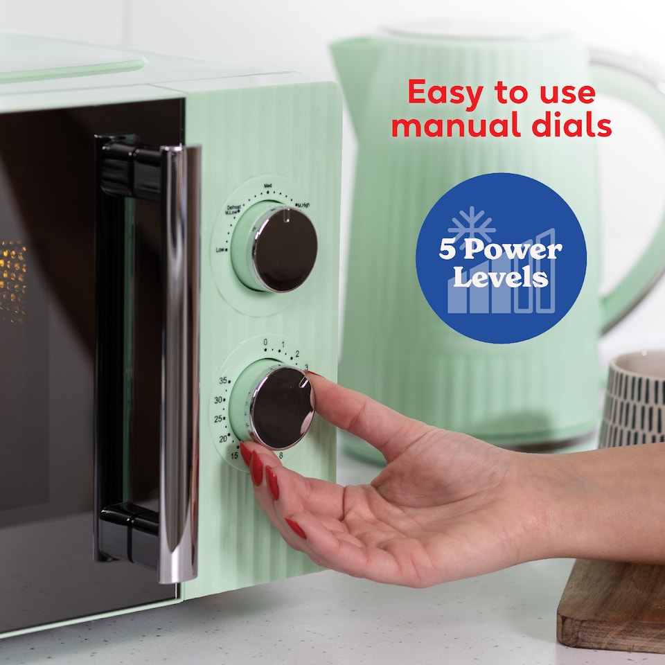 image 1 of Russell Hobbs Manual Microwave Eden 17L with 5 Power Levels Green RHMM725PG