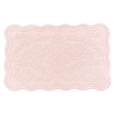 Gracie Floral Jacquard Scalloped Bath Mat