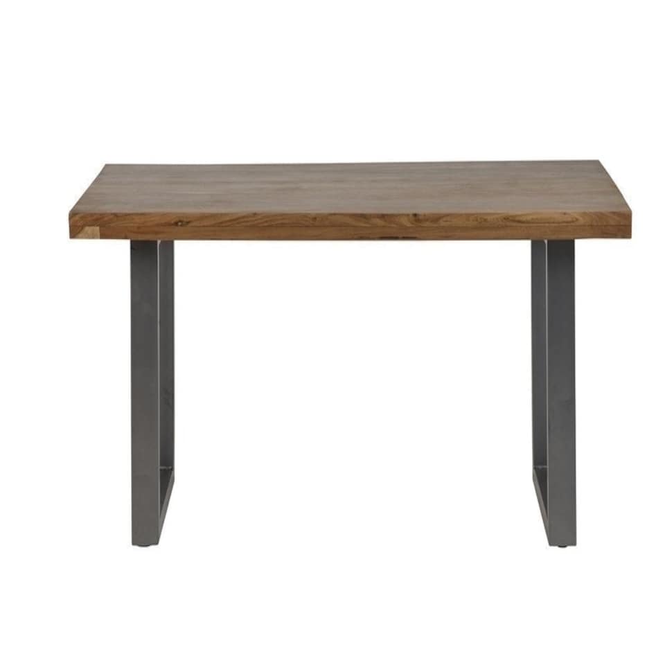 image 1 of Metropolis Industrial Dining Table - Metal/Acacia Solid Wood - L85 x W160 x H76 cm | Brown