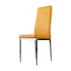 image 1 of Furniturebox 6x Milan Mustard Yellow Chrome Hatched Faux Leather Dining Chairs