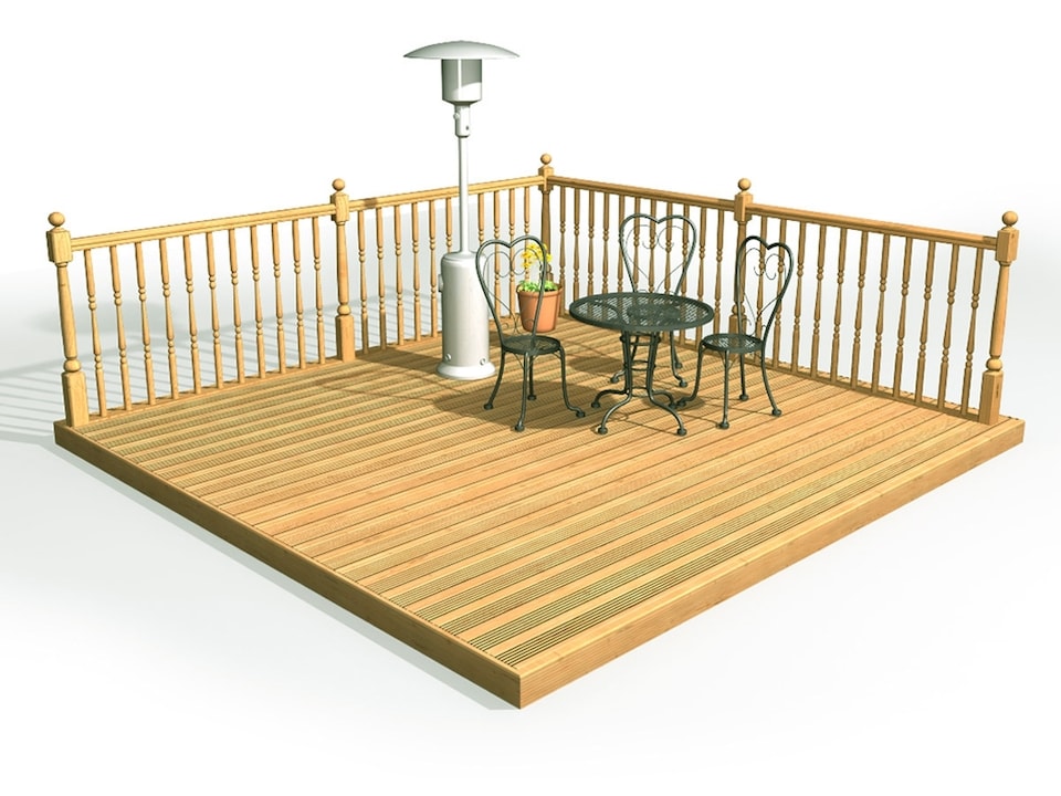 image 1 of eDecks Discount Decking Kit, Treated Timber, 2.4 x 2.4m - Square Handrails