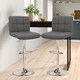 image 2 of Neo Cuban Bar Stool Dark Grey Faux Leather Stainless Steel Base Set of Two