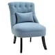 image 6 of HOMCOM Fabric Single Sofa Upholstered with Pillow Wood Leg Blue