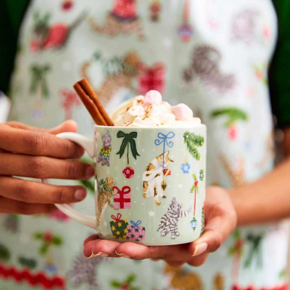 image 1 of Ulster Weavers Christmas Cats Mug - New Bone China Seafoam