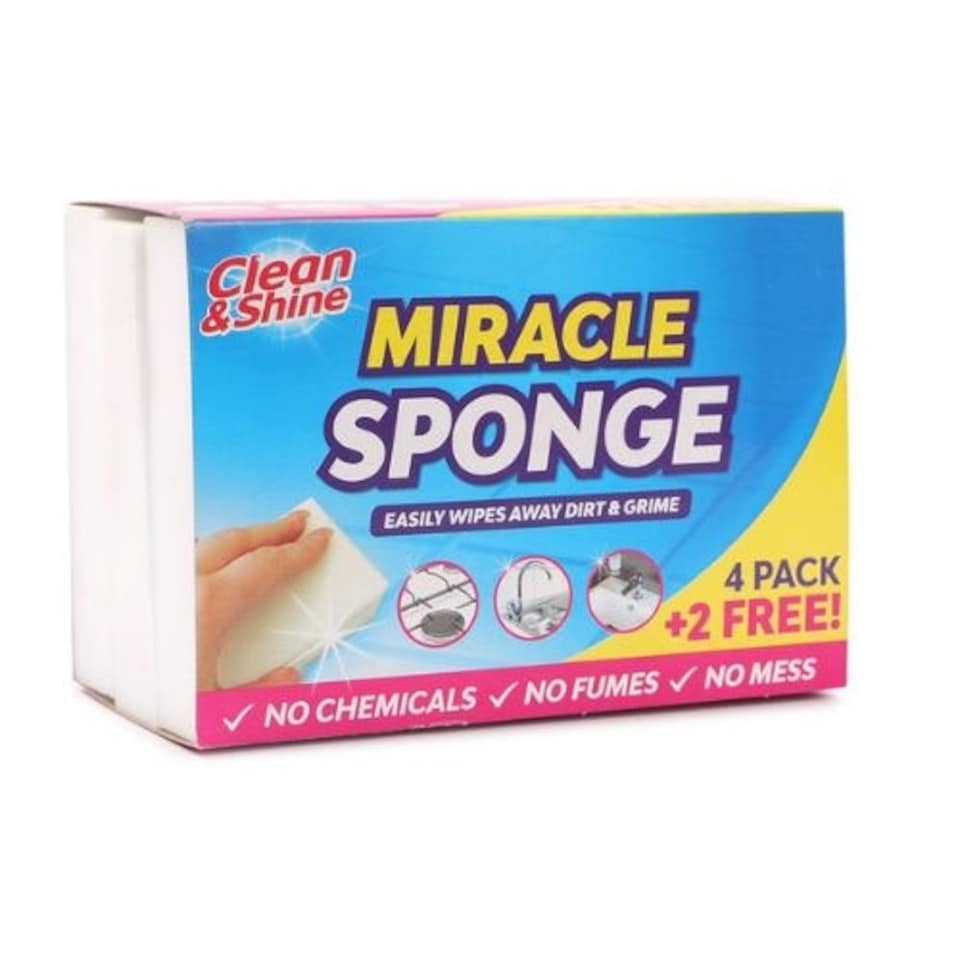 Clean & Shine Miracle Sponge 6 Pack Multi | Multi