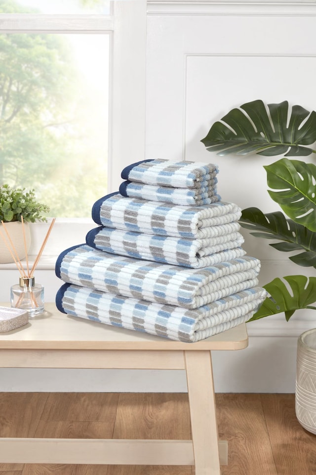 image 1 of Santa Cruz Pure Cotton Face Cloth Towels Set Of 4 | Blue | Face cloth | 4