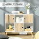 image 3 of HOMCOM Bookcase, Display Cabinet with 6 Storage Cubes for Living Room Natural
