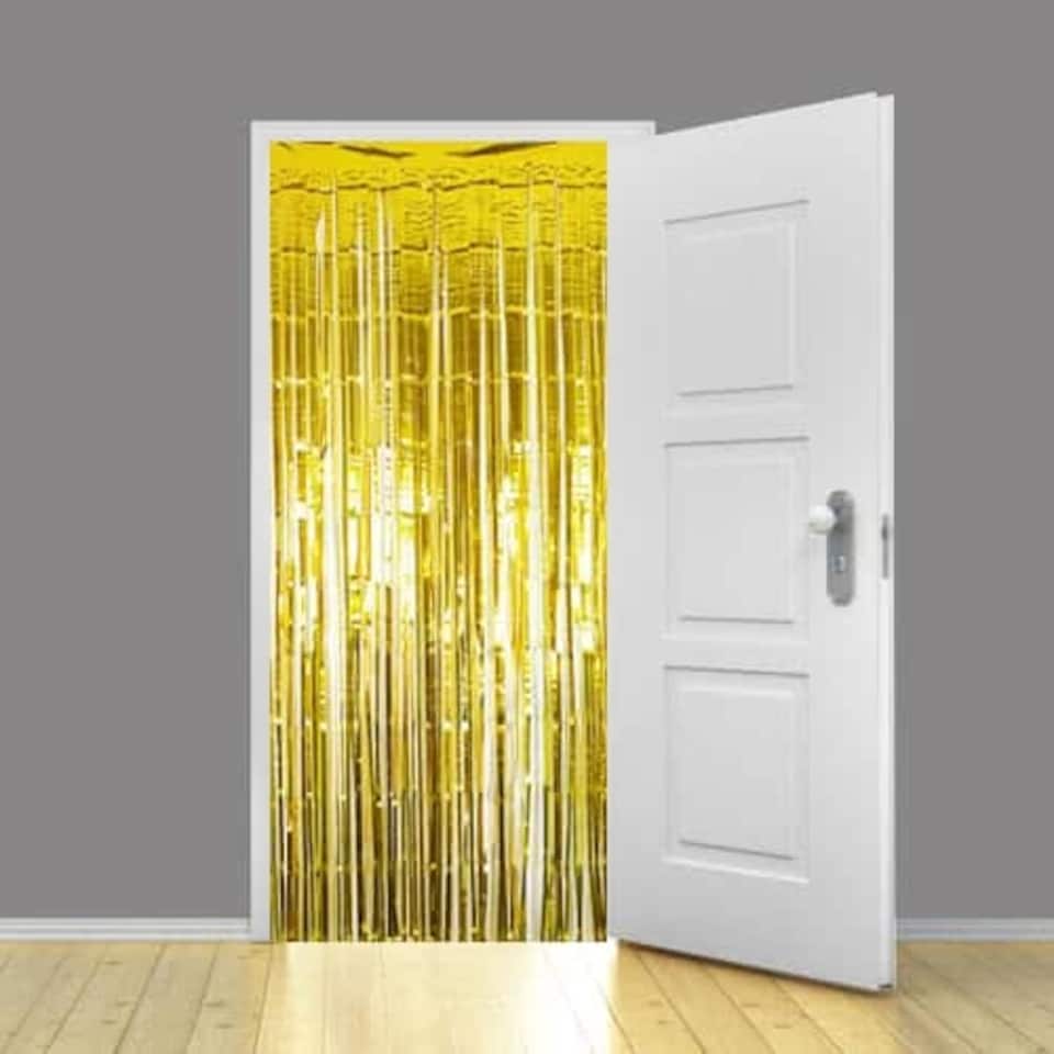 image 1 of Gold Foil Door Curtain Backdrop 92cm x 244cm - Pack of 5