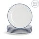 image 1 of Nicola Spring White Farmhouse Dessert Plates - 21cm - Pack of 6 | White | White