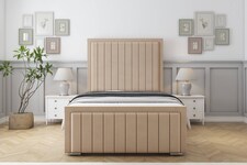 Sloomy Richmond Pebble Plush Bed Frame With 50" Upholstered Headboard 4'6 Double