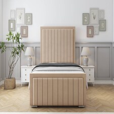 Sloomy Richmond Pebble Plush Bed Frame With 50" Upholstered Headboard 4'6 Double