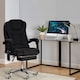 image 8 of Neo Office Chair Brown Faux Leather with Massage Function & Footrest | Black