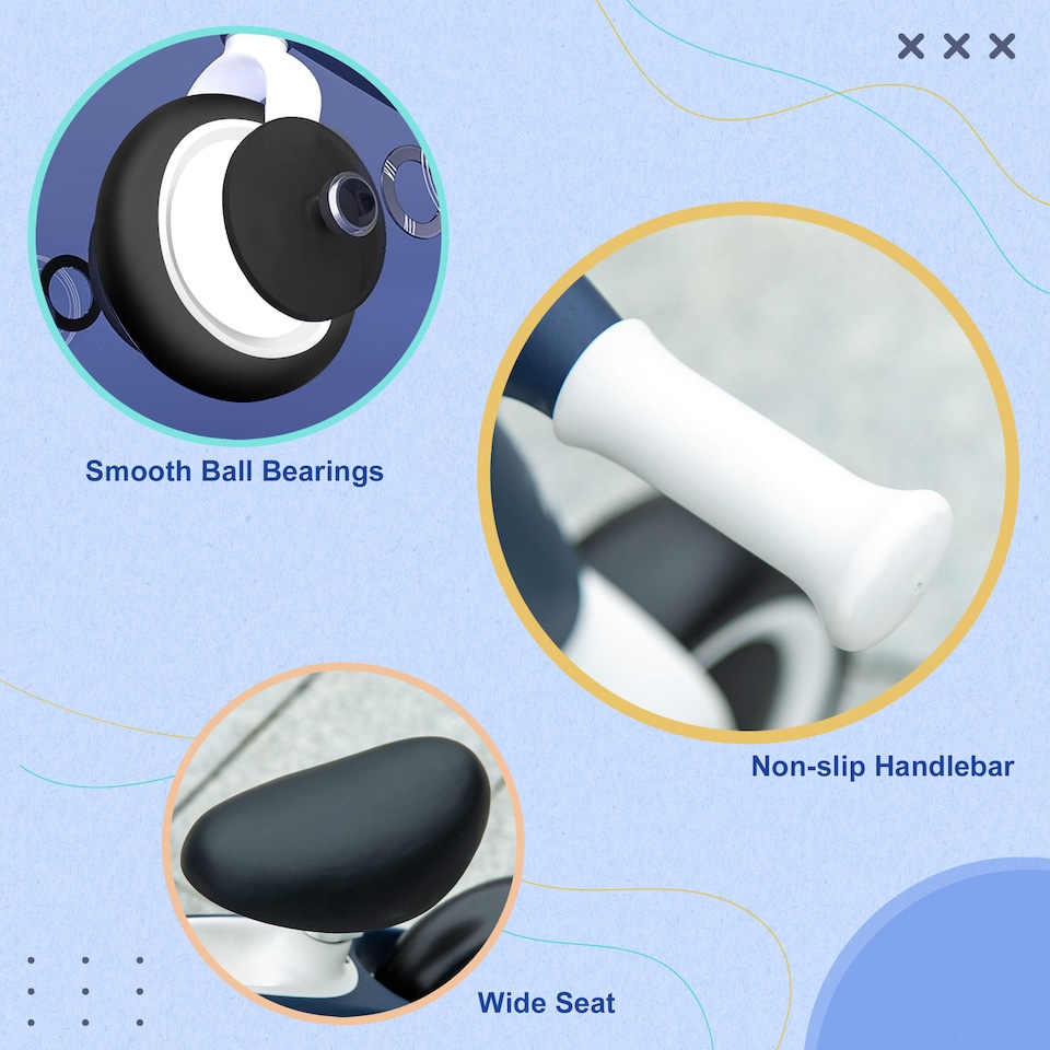 image 1 of AIYAPLAY Baby Balance Bike Children Bike Without Pedals with Adjustable Seat, for Toddlers, Ages 1.5-3 Years up to 25kg - Blue